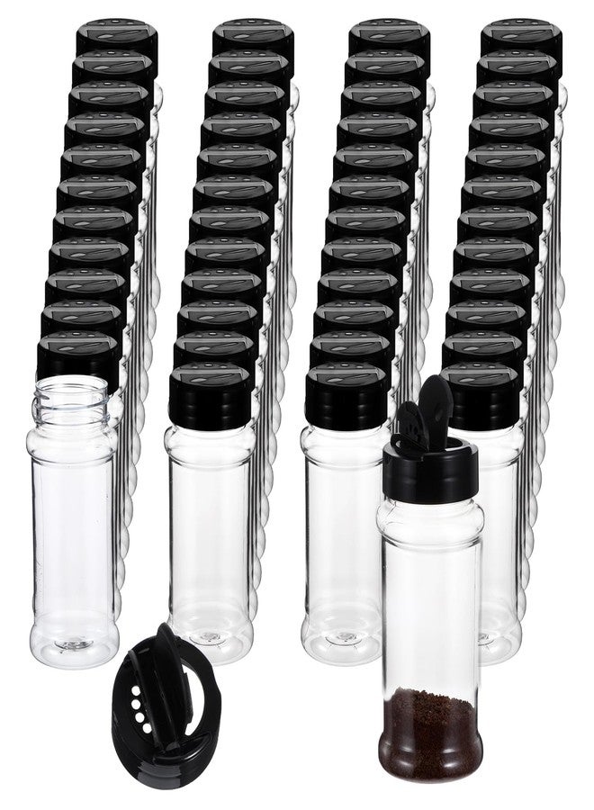 wutfuooo 48 Pack Clear Plastic Spice Jars with Label and Shaker Lids Empty Spice Bottles Seasoning Containers Seasoning Jars Shaker Condiment Pots for Pepper Herbs Powders 3.4 oz - Image 1